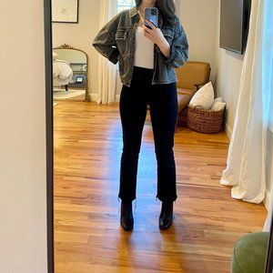 MOTHER - The Hustler High Waist Ankle Bootcut Jeans - Black/Encounters at Night